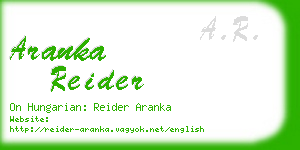 aranka reider business card